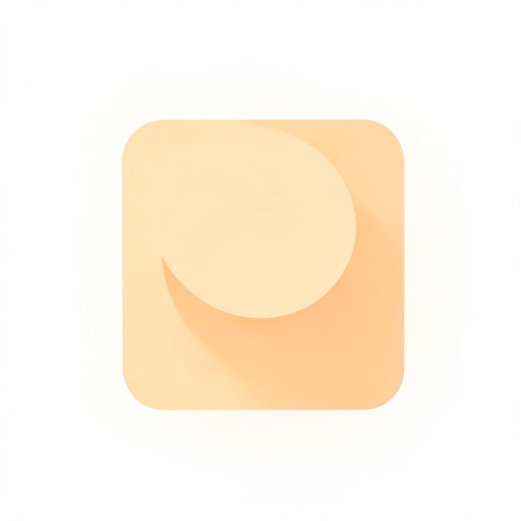 Simple flat icon of a checkmark inside a circle representing ease of use, in orange and light gray colors