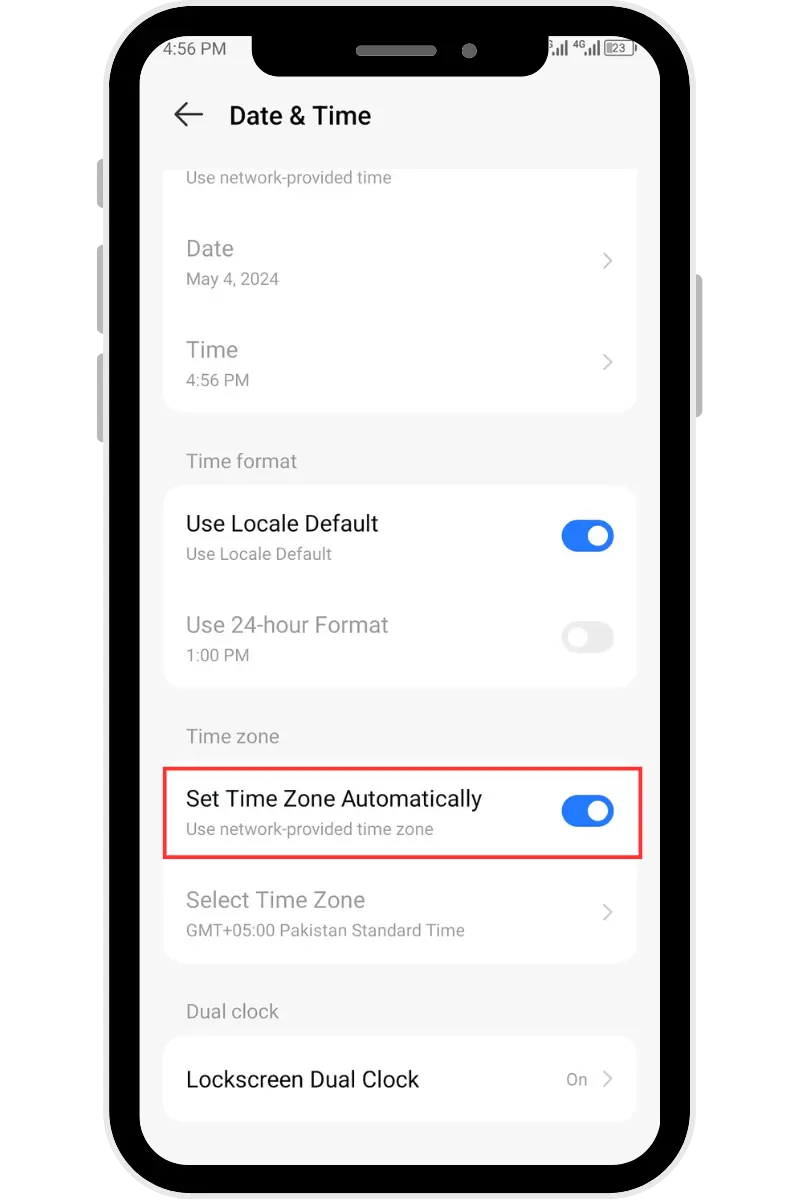 Enable Automatic Time Zone Detection